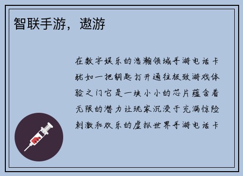 智联手游，遨游